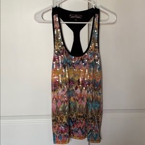 Buckle sequin tank